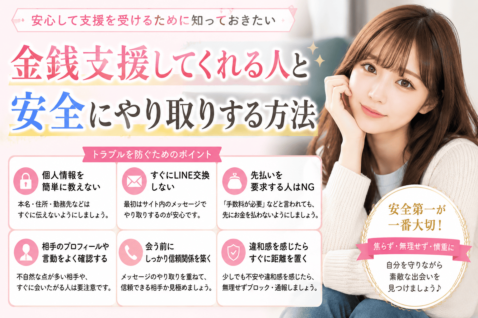 金銭支援してくれる人と安全にやり取りする方法
